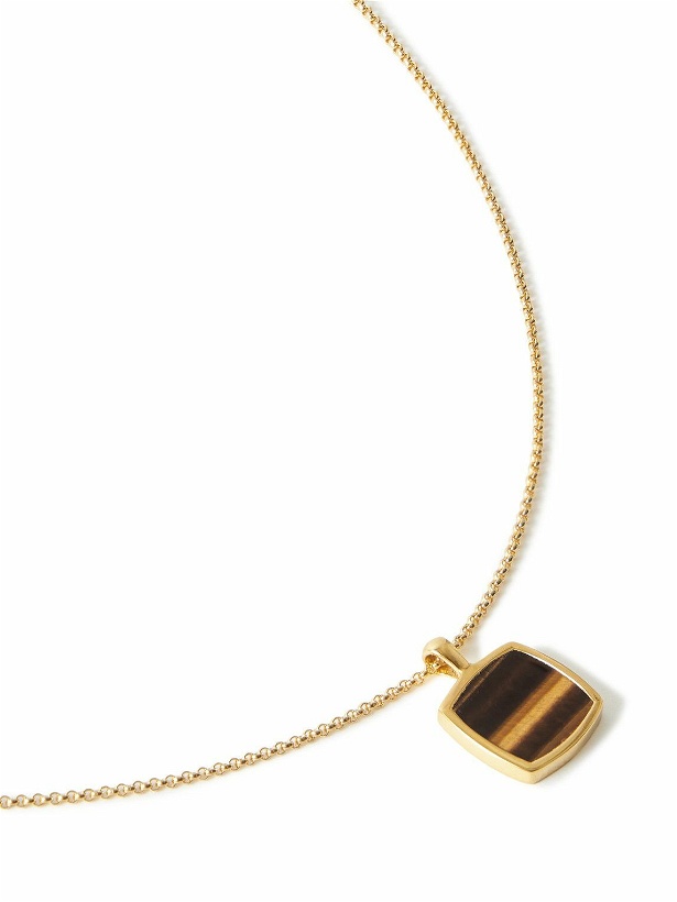 Photo: Tom Wood - Gold-Plated Recycled Silver Tiger's Eye Pendant Necklace