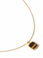 Tom Wood - Gold-Plated Recycled Silver Tiger's Eye Pendant Necklace