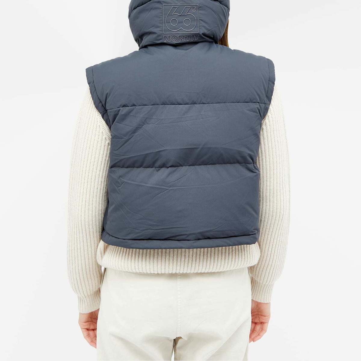 66° North Women's Askja Down Cropped Vest in Runestone 66° North