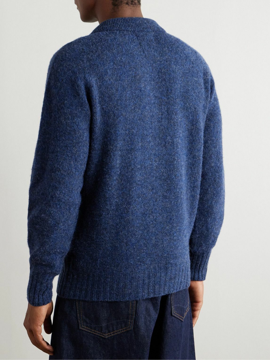 Howlin' - Ghost Pressure Brushed-Wool Polo Shirt - Blue