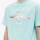 Palm Angels Men's Shark T-Shirt in Light Blue/White