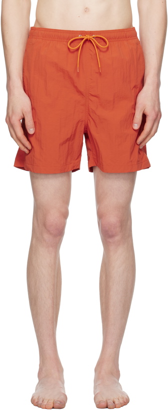 Photo: NORSE PROJECTS Orange Hauge Recycled Nylon Swim Shorts