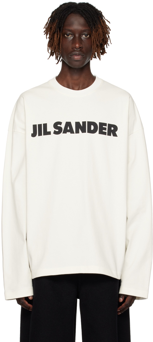 Photo: Jil Sander Off-White Printed Long Sleeve T-Shirt