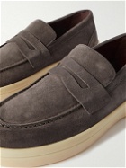 Loro Piana - Ultimate Walk Suede Penny Loafers - Gray