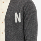 Norse Projects Men's Kasper N Donegal Cardigan in Dark Grey Melange