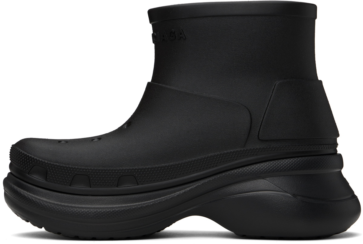 Balenciaga Black Crocs Edition Ankle Boots