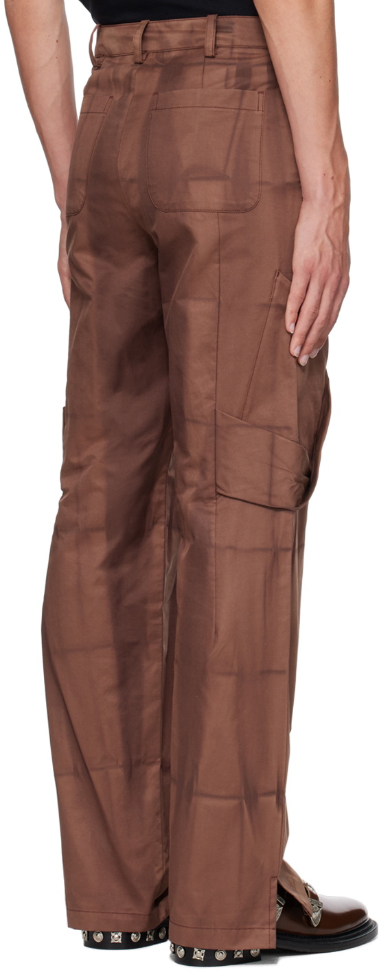 JiyongKim Burgundy Sun-Bleached Cargo Pants