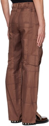 JiyongKim Burgundy Sun-Bleached Cargo Pants
