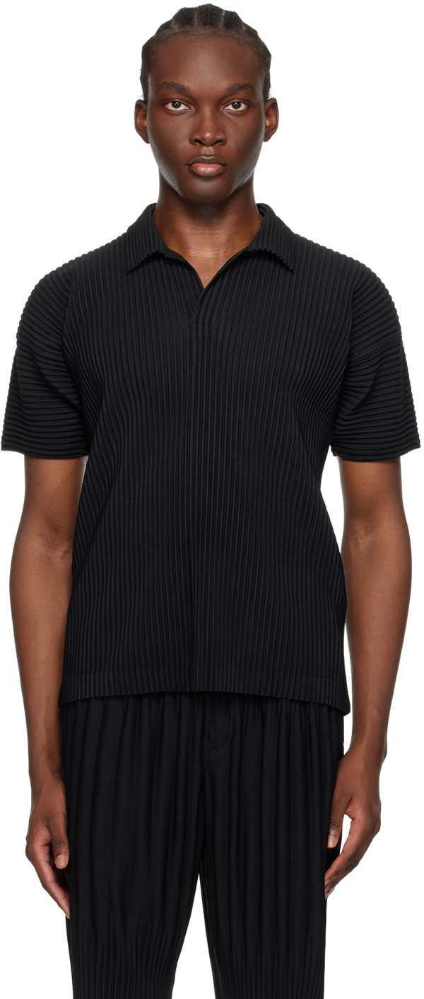 HOMME PLISSÉ ISSEY MIYAKE Black Basics Polo Homme Plisse Issey Miyake