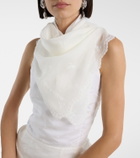 Magda Butrym Embroidered silk, wool and cotton-blend scarf