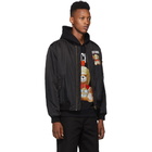 Moschino Black Roman Teddy Bear Bomber Jacket