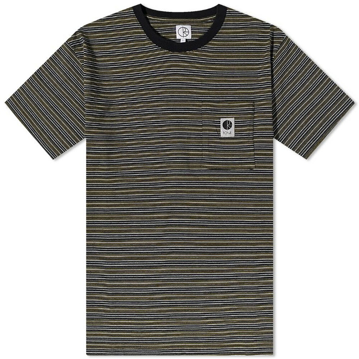 Photo: Polar Skate Co. Men's Stripe Pocket T-Shirt in Black/Green