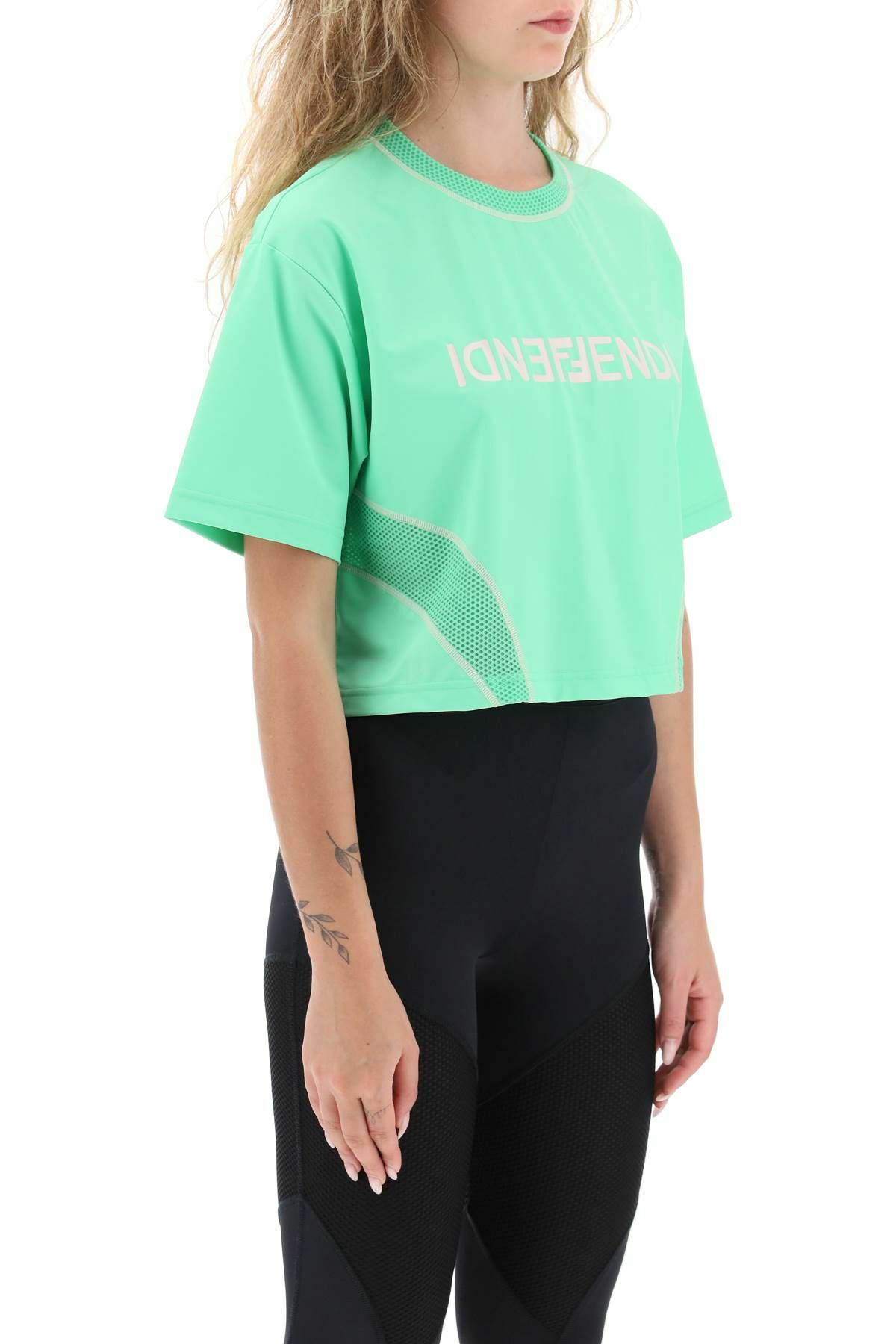 【送関込】FENDI☆lycra cropped t-shirt with logo FENDI lycra cropped t-shirt with logo - Woman | Residenza 725