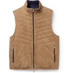 Brunello Cucinelli - Reversible Quilted Suede Down Gilet - Blue