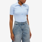 Courreges Women's Courrèges Rib Knit AC Classical Polo in Sky