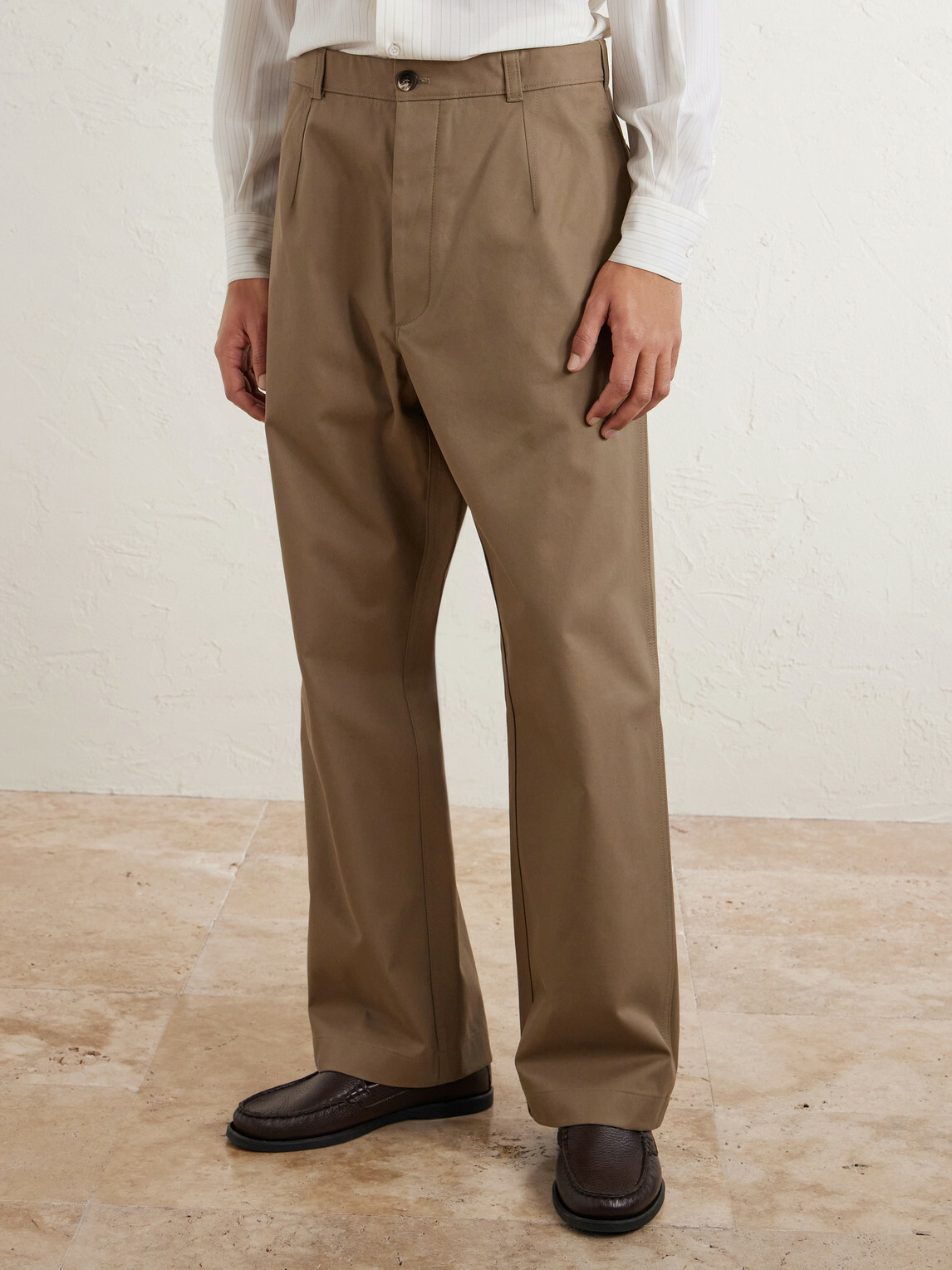 Loro Piana - Fuji Cleveland Cotton-Gabardine Wide-Leg Trousers - Brown