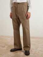 Loro Piana - Fuji Cleveland Cotton-Gabardine Wide-Leg Trousers - Brown