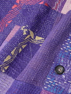 Kartik Research - Patchworked Kantha Cotton Jacket - Purple