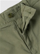 NN07 - Crown 1090 Straight-Leg Brushed Organic Cotton-Blend Twill Shorts - Green