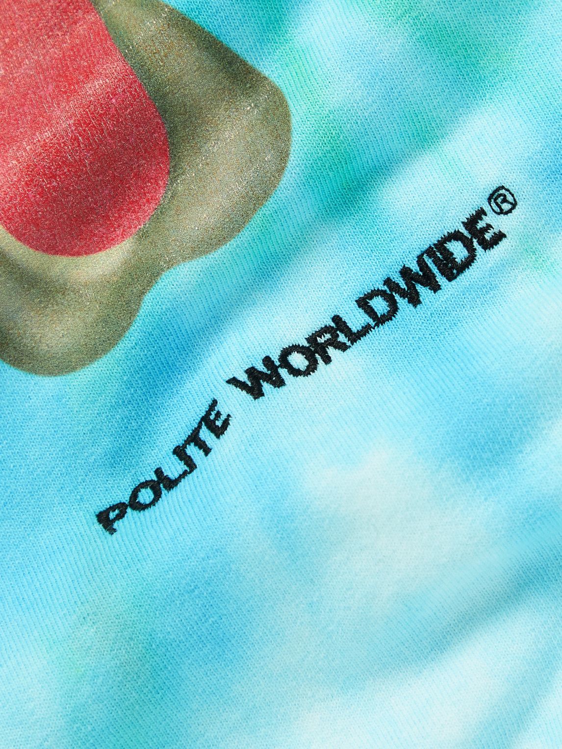 POLITE WORLDWIDE® - Proccoli Printed Tie-Dyed Cotton-Jersey T-Shirt - Blue