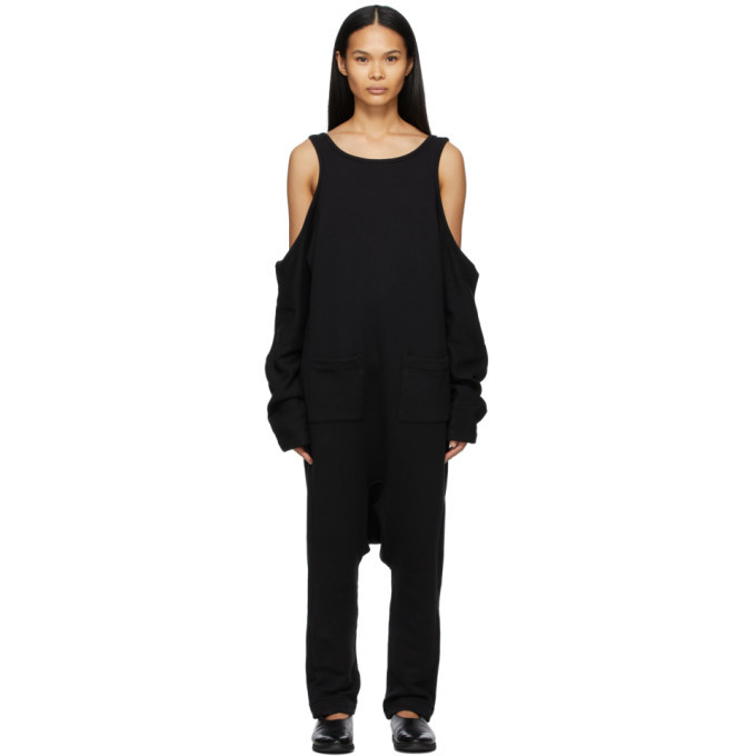 Regulation Yohji Yamamoto Black Terry Jumpsuit Regulation Yohji