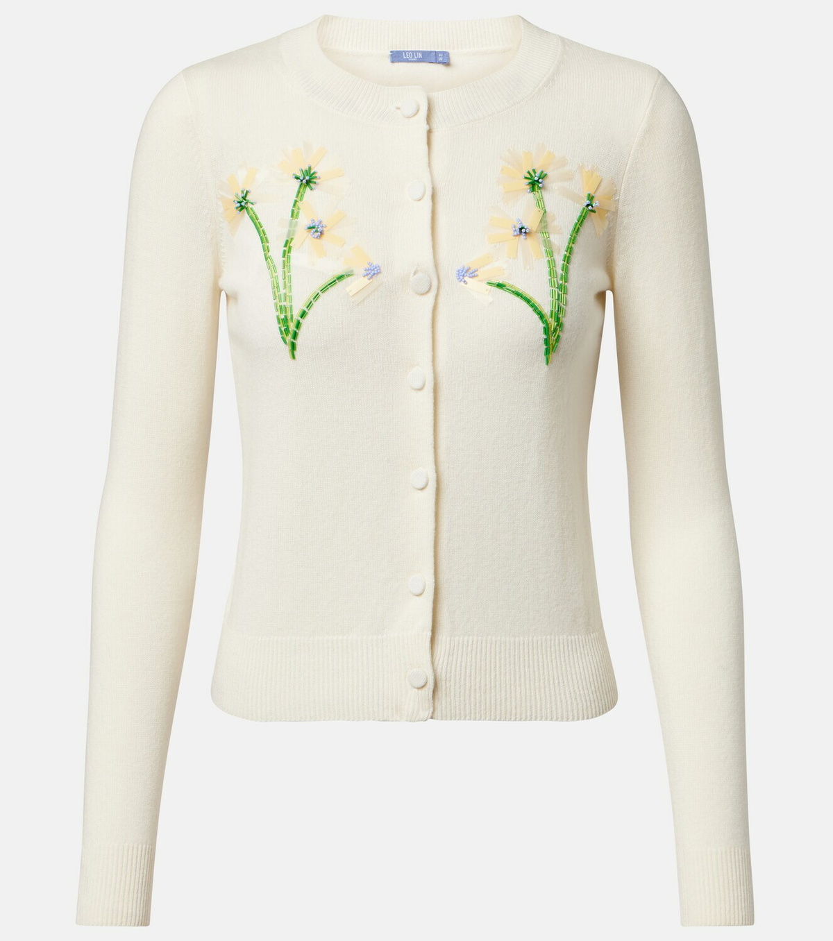 Leo Lin Claire embellished wool and cashmere cardigan