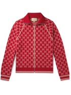 GUCCI - Logo-Intarsia Wool and Cashmere-Blend Bomber Jacket - Red