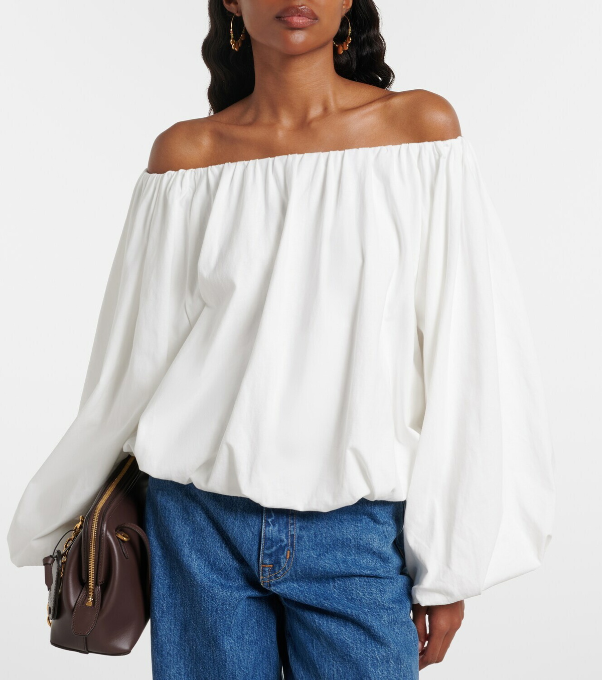 Dorothee Schumacher Soft Volume cotton poplin off-shoulder top