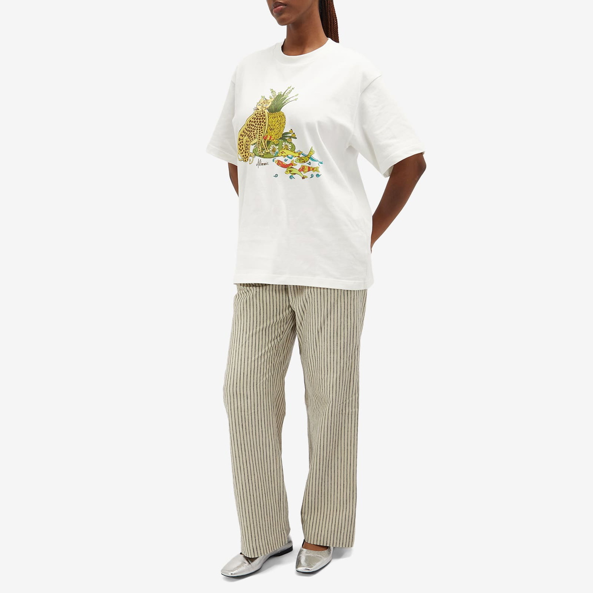 Alemais Women's Tiger T-Shirt in Cream