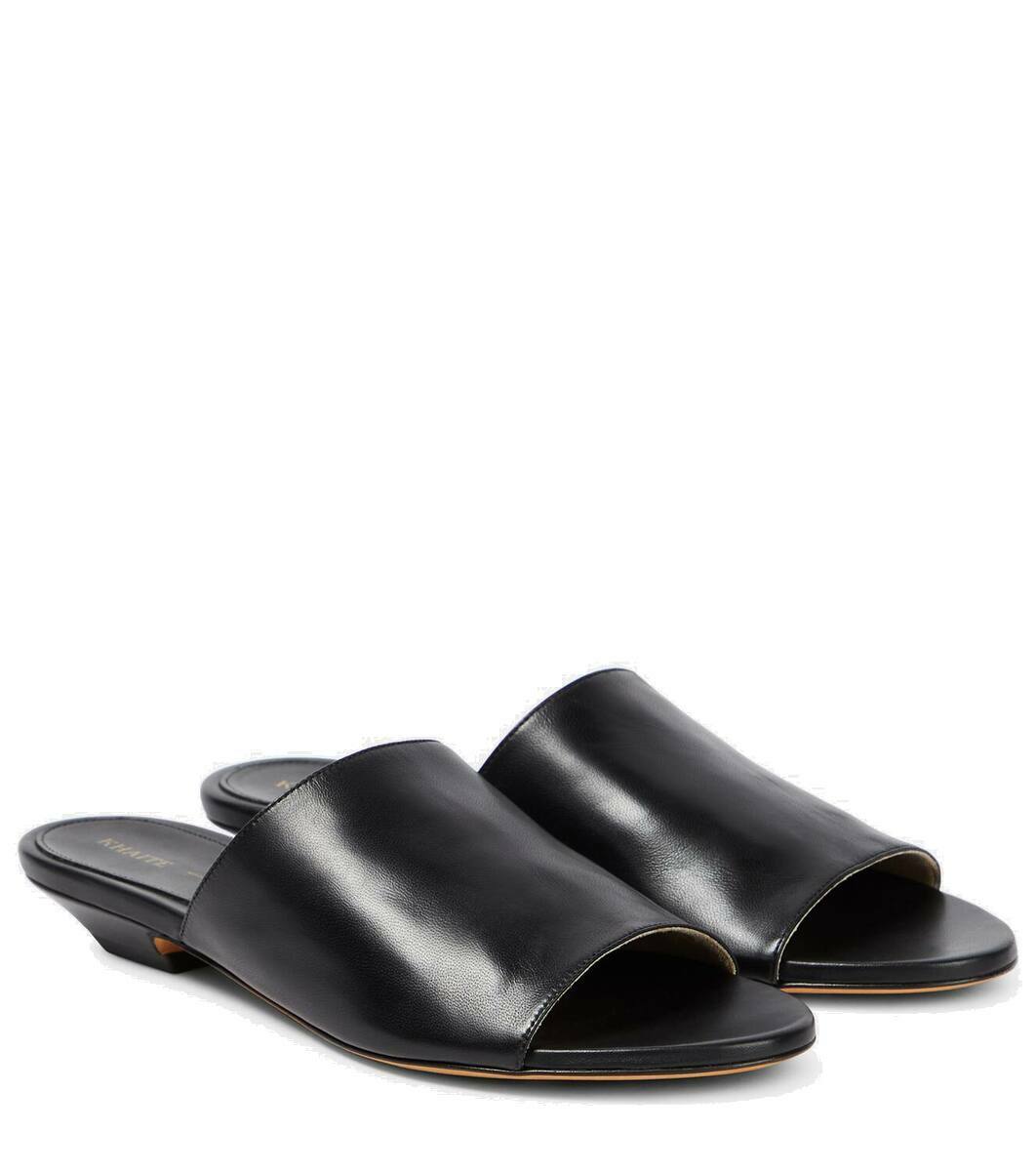 Khaite Venice Leather Slides KHAITE Venice Leather Slides