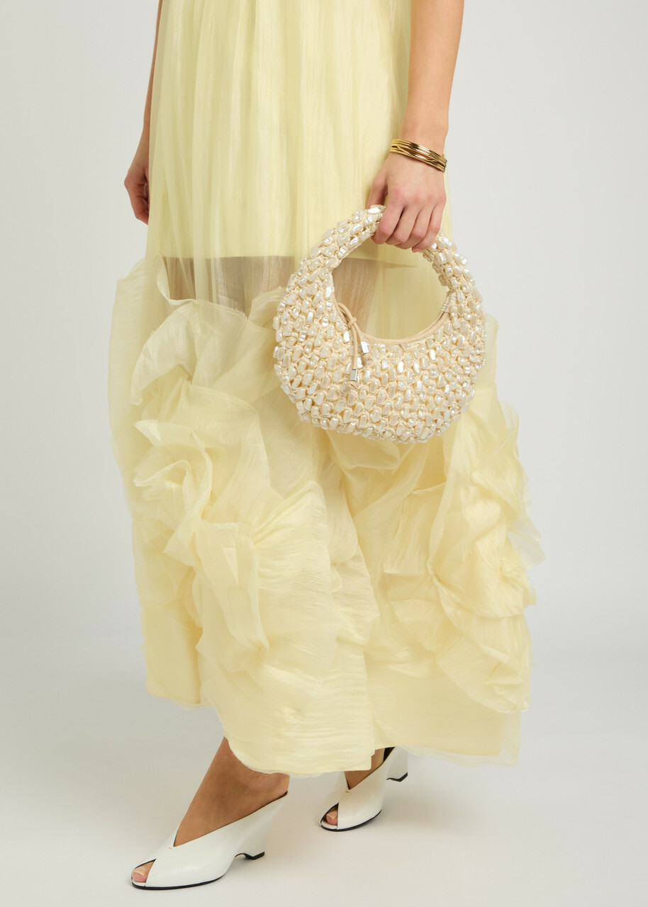 Staud Reef Bead-embellished Crochet top Handle bag - Cream - One Size