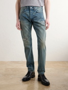 RRL - Distressed Slim-Fit Jeans - Blue