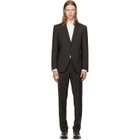 BOSS Brown Two-Piece Slim-Fit Wool Suit