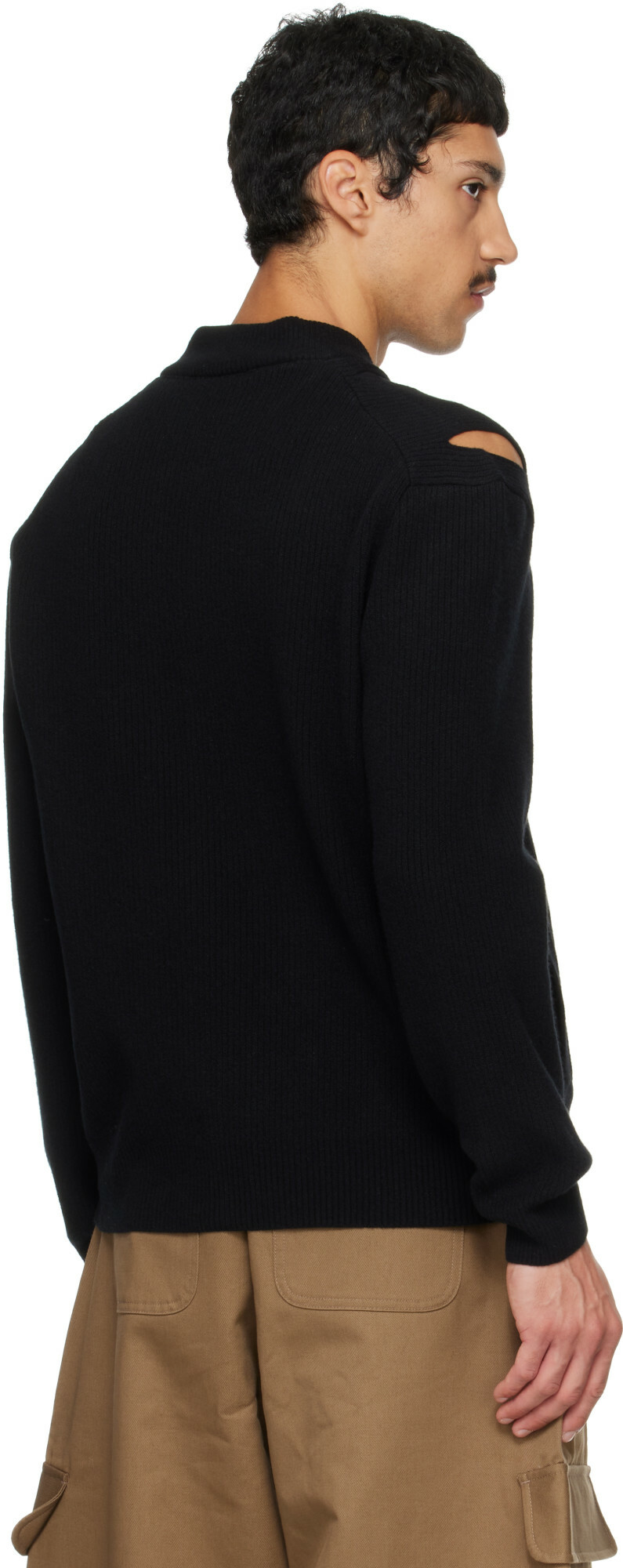 Simone Rocha Black Slash Zip Cardigan