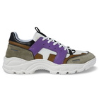 AMI - Lucky 9 Mesh, Suede and Leather Sneakers - Purple