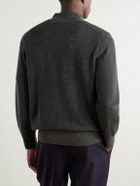 N.PEAL - Houndstooth Cashmere Sweater - Gray
