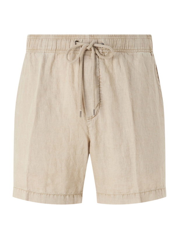 Photo: James Perse - Straight-Leg Garment-Dyed Linen Drawstring Shorts - Neutrals