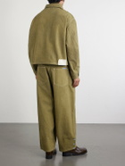 Story mfg. - Post Cropped Cotton-Canvas Jacket - Green