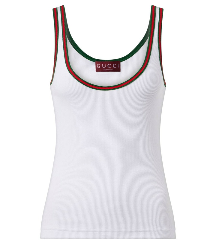 Photo: Gucci Ribbed-knit cotton tank top