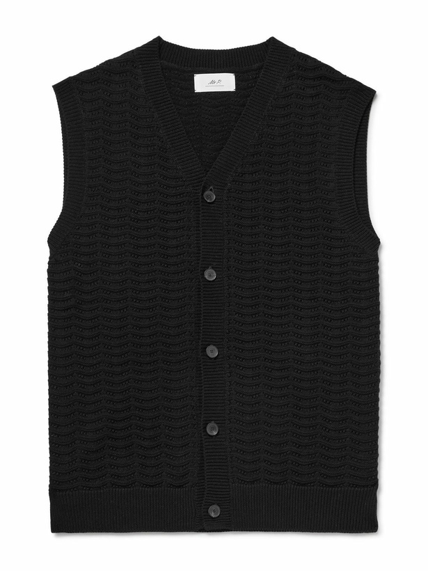Photo: Mr P. - Crocheted Organic Cotton Vest - Black