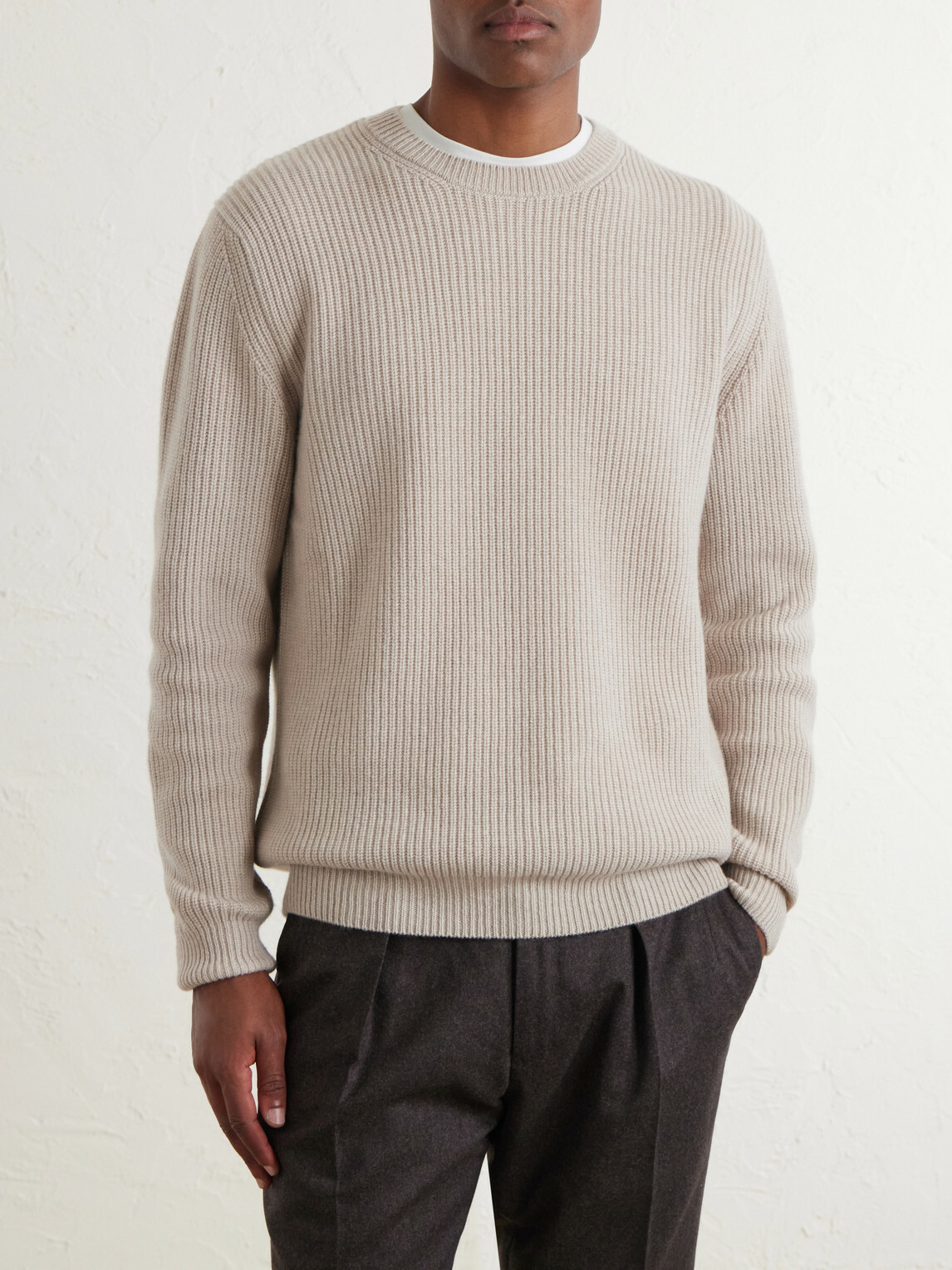 Slowear - Ribbed Cashmere Sweater - Neutrals