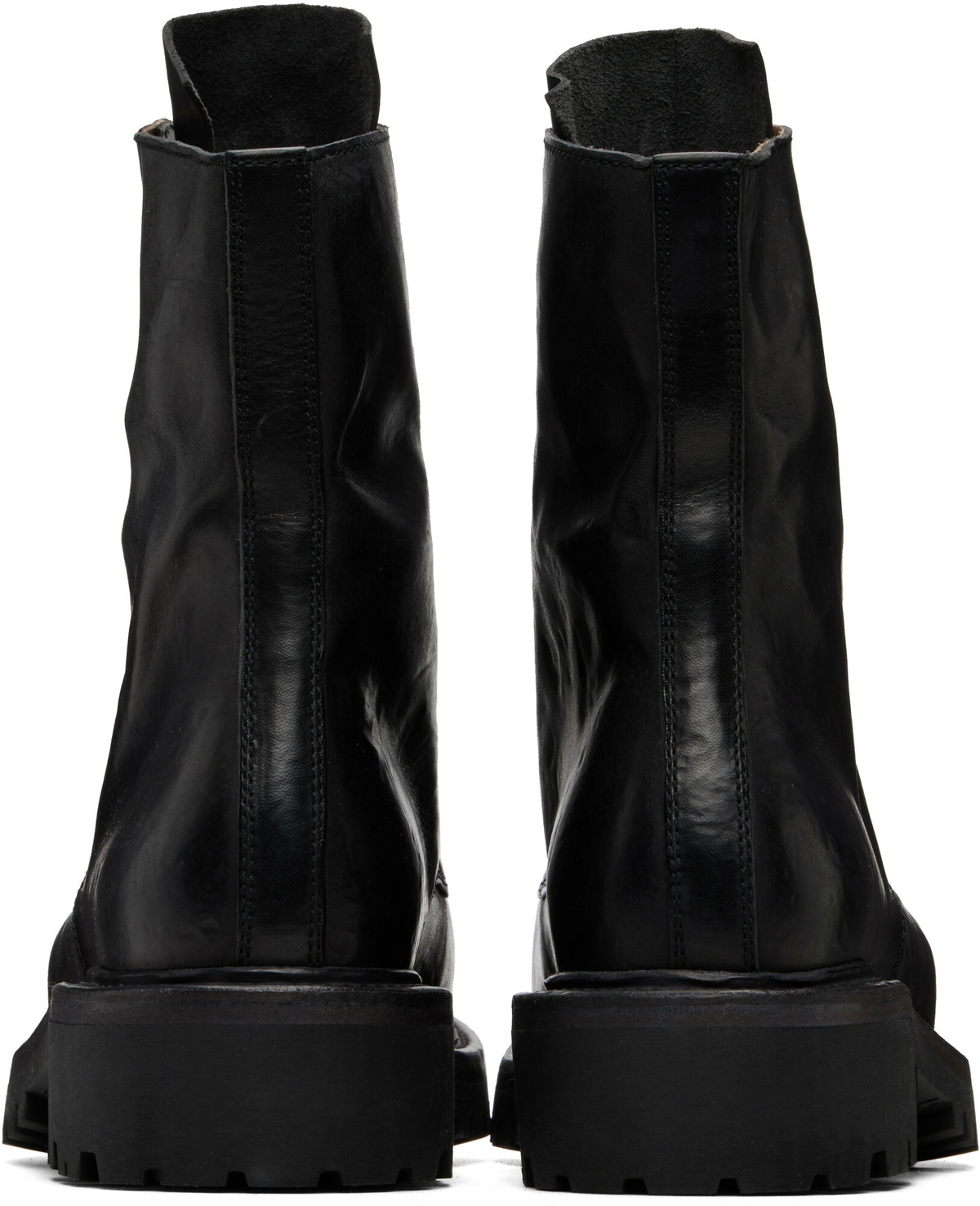 A DICIANNOVEVENTITRE Black Reverse Prisma Combat Boots