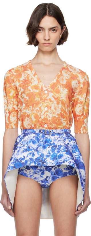 Photo: Bally Orange Rosengarten Print Cardigan