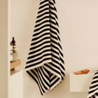 Tekla Fabrics Organic Terry Bath Towel in Black Stripe