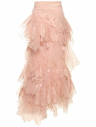 ZIMMERMANN - Lvr Exclusive Flocked Tulle Long Skirt