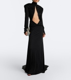 David Koma Cutout ruched jersey gown