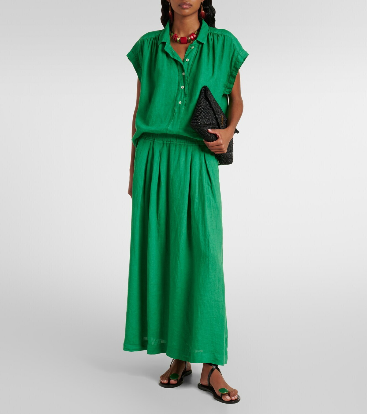 Velvet Linda linen maxi skirt