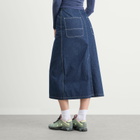 Gramicci Women's Denim Midi Skirt in Rinsed Indigo