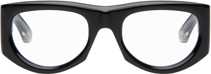 Photo: Gucci Black Rectangular-Frame Glasses