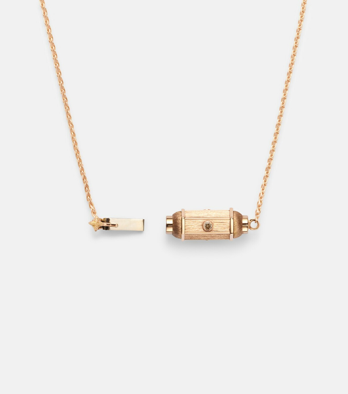 Marie Lichtenberg Coco Micro 18kt rose gold necklace with diamonds